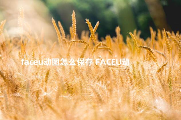 faceu动图怎么保存 FACEU动图怎么保存